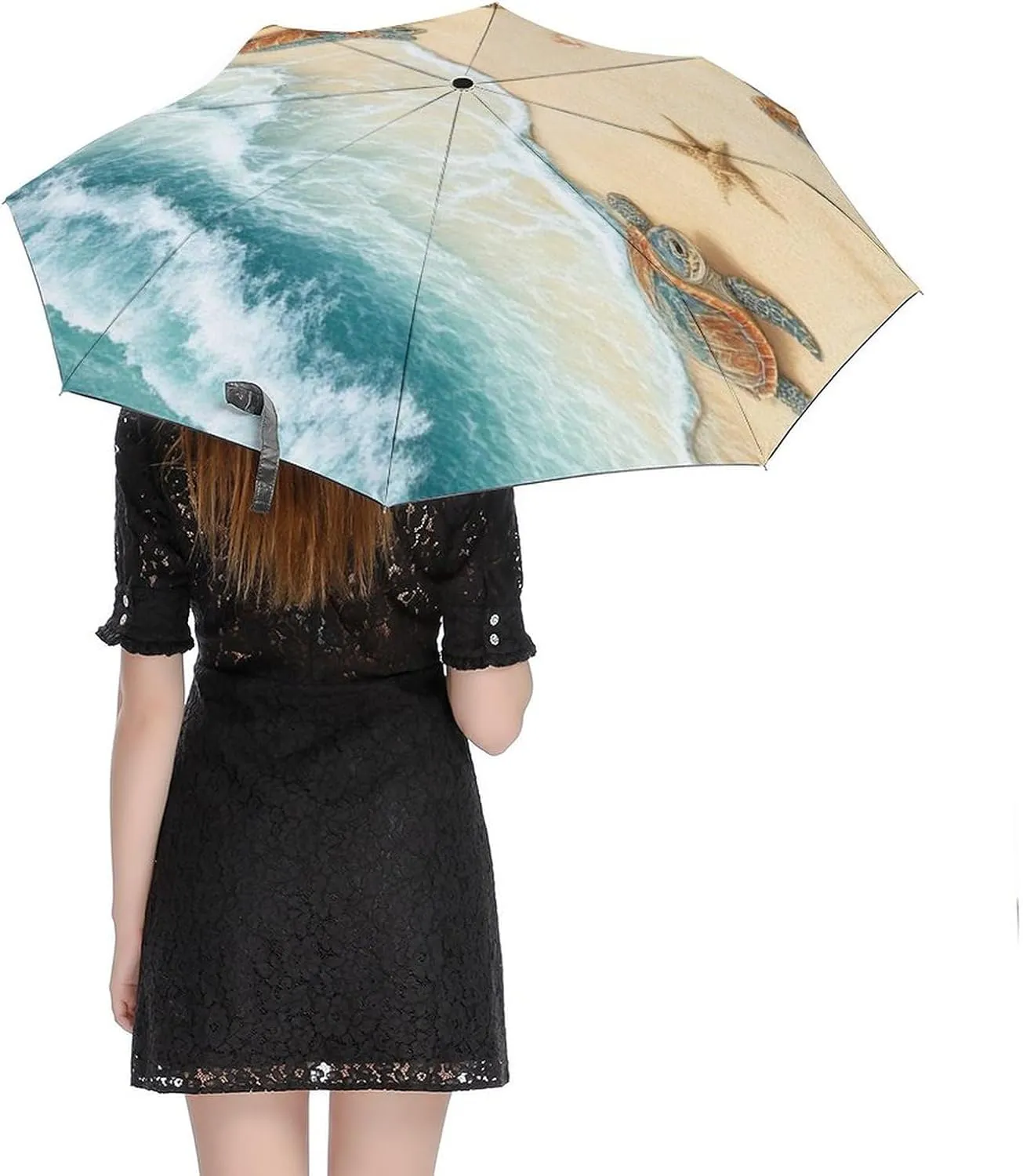 AMRANDOM Compact Travel Umbrella for Rain and Sun Automatic Portable Folding Umbrella
