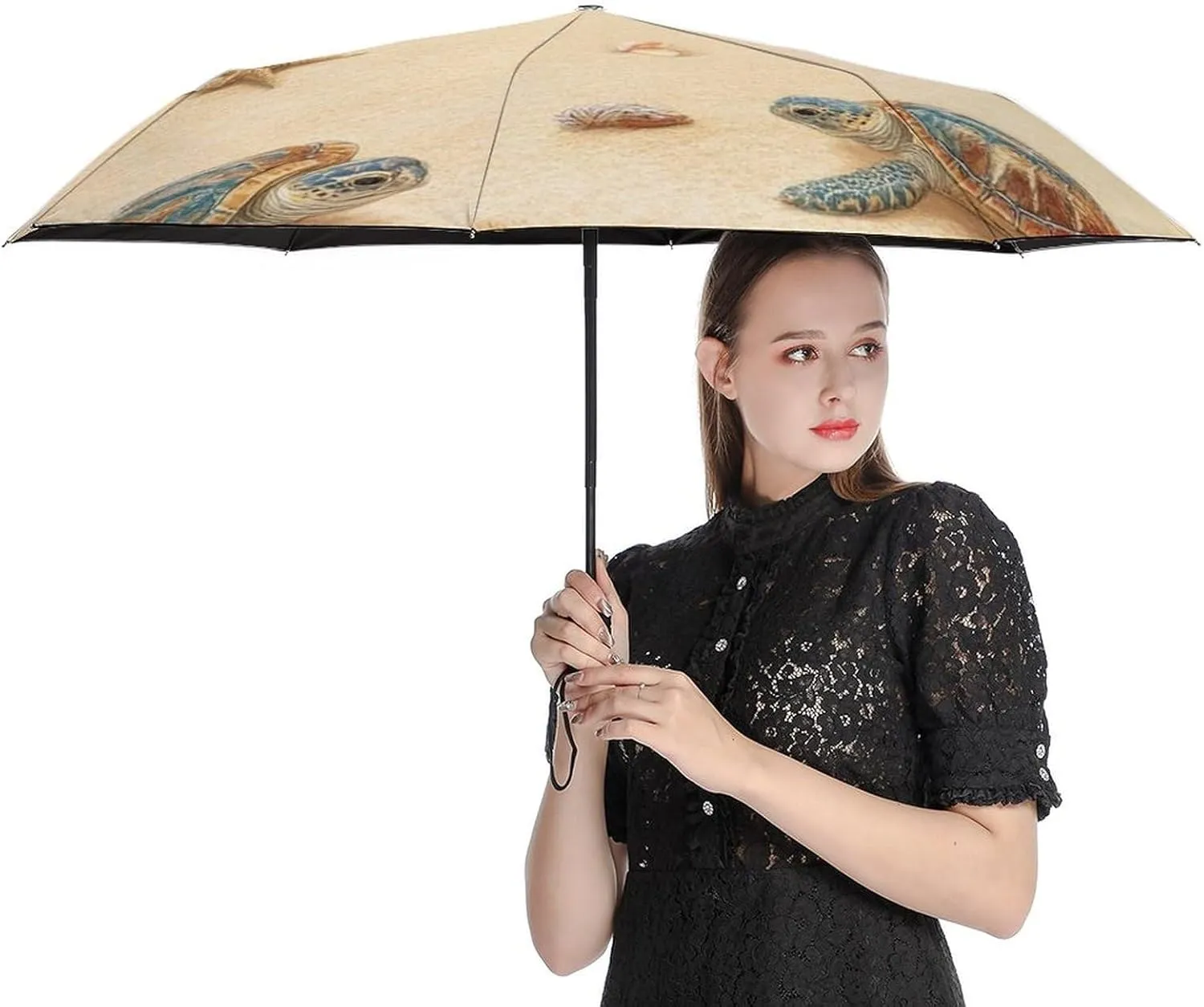 AMRANDOM Compact Travel Umbrella for Rain and Sun Automatic Portable Folding Umbrella
