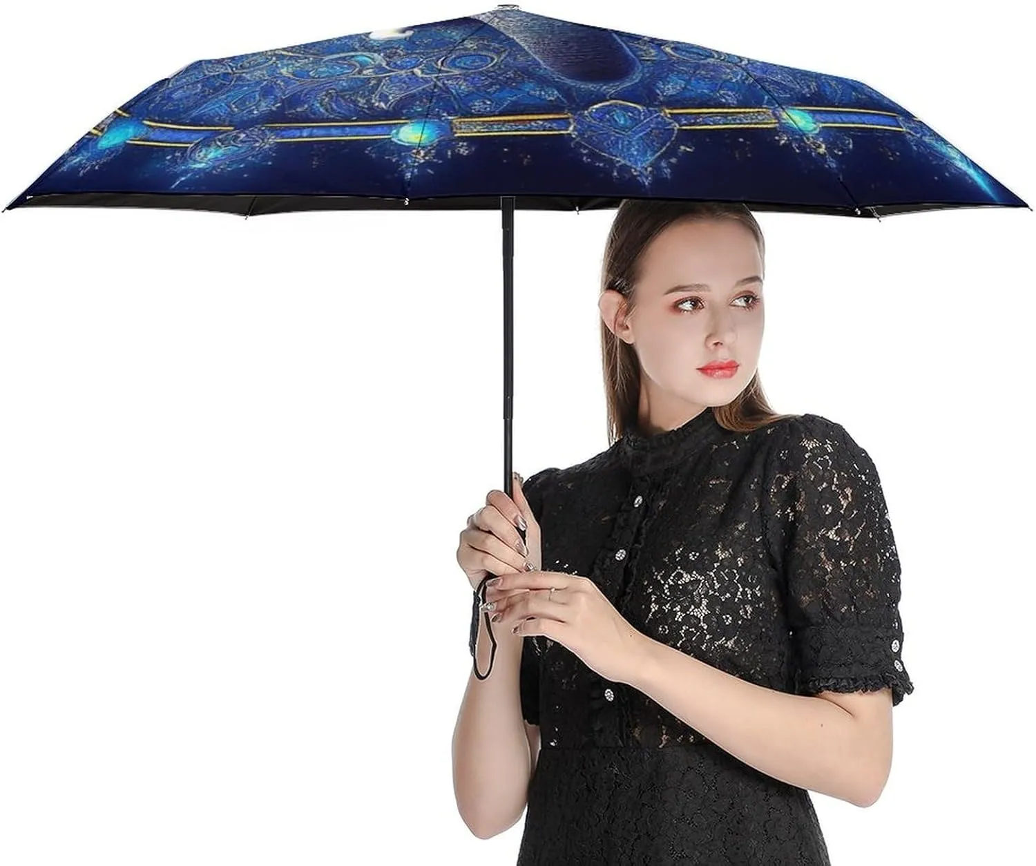 AMRANDOM Travel Umbrella Compact Automatic Umbrellas for Rain Folding Portable