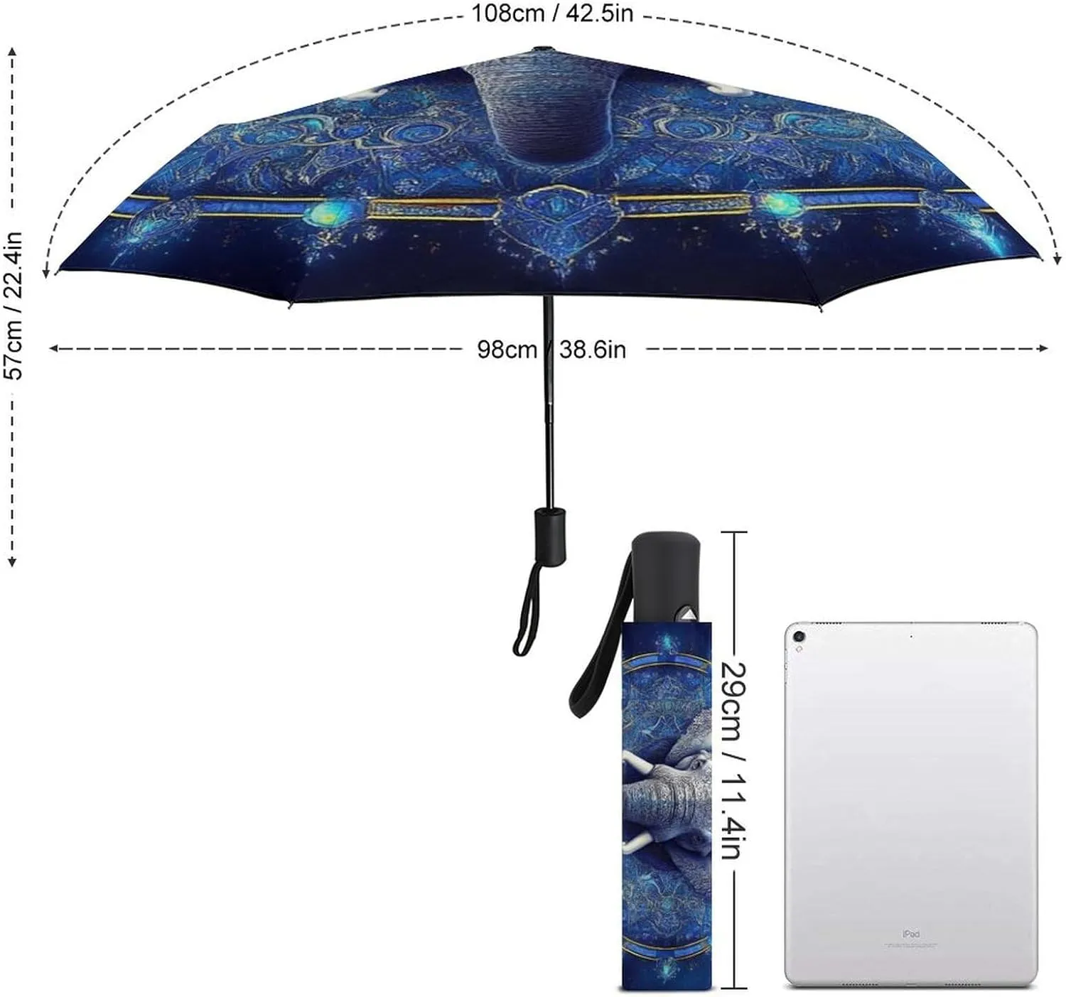 AMRANDOM Travel Umbrella Compact Automatic Umbrellas for Rain Folding Portable