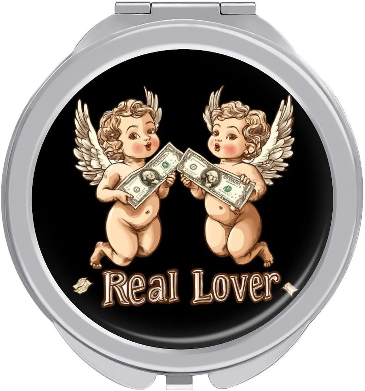 an-gels Dollar Bill Compact Makeup Mirror Mini Foldable Cosmetic Mirror Portable Travel Mirror for Purse Pocket
