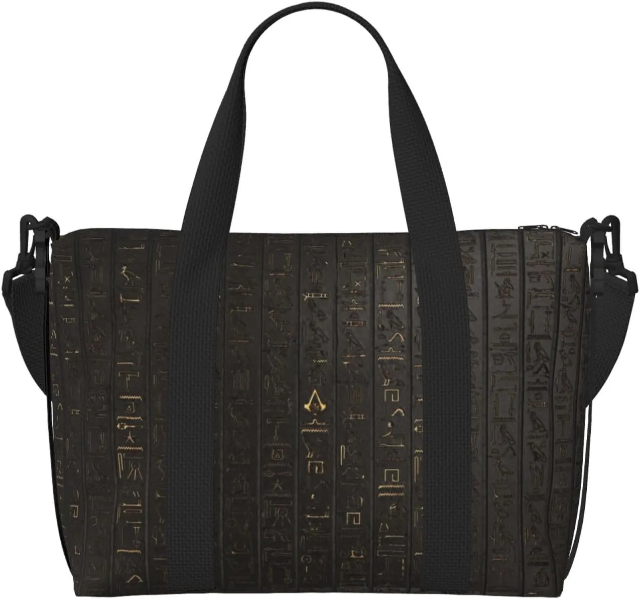 Ancient Egyptian Hieroglyph Hand Travel Bag For Men Women,Stylish Handheld Crossbody Travel Bag For Business Leisure Trave