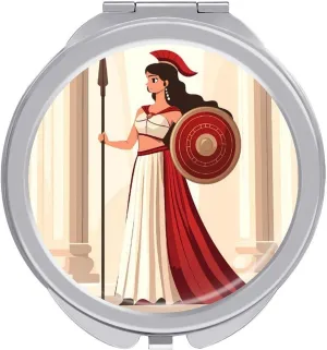 Ancient Wisdom and War Athena Pocket Mirror Mini Portable Makeup Mirror Travel Compact Mirror