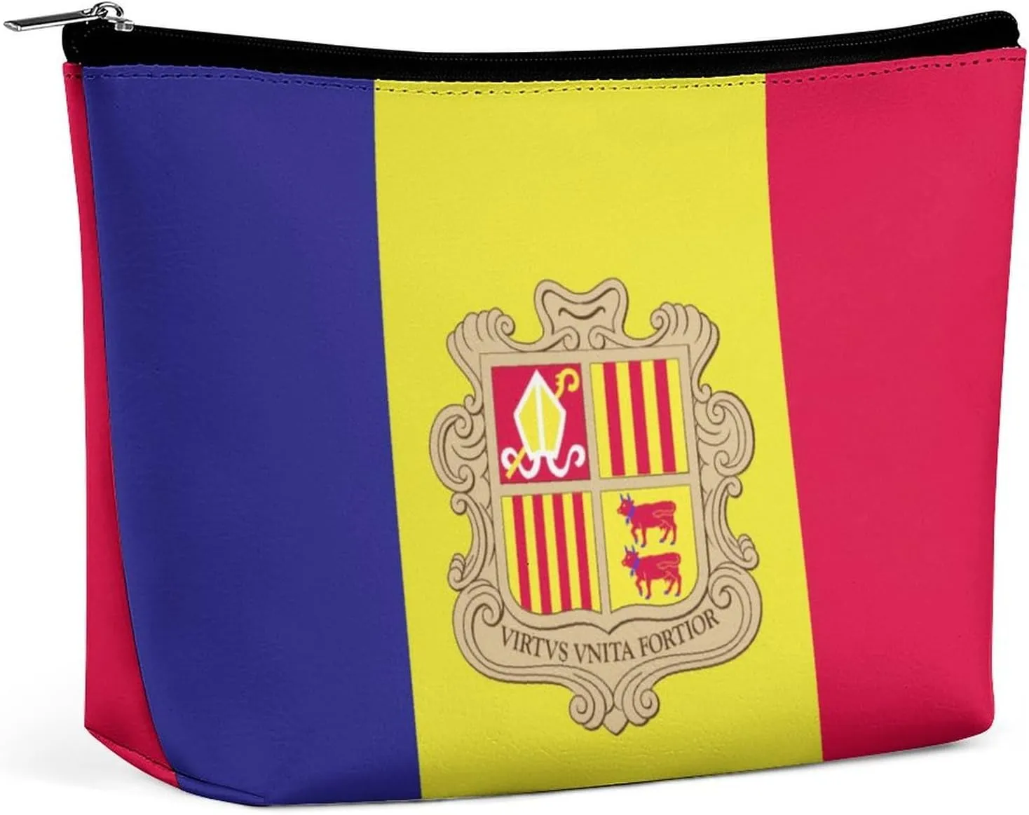 Andorra Flag Travel-Friendly Makeup Bag Compact Cosmetic Organizer for Women Girls