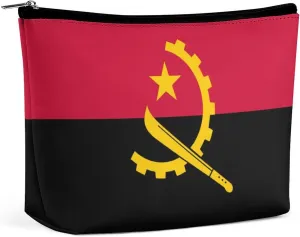 Angola Flag Travel-Friendly Makeup Bag Compact Cosmetic Organizer for Women Girls