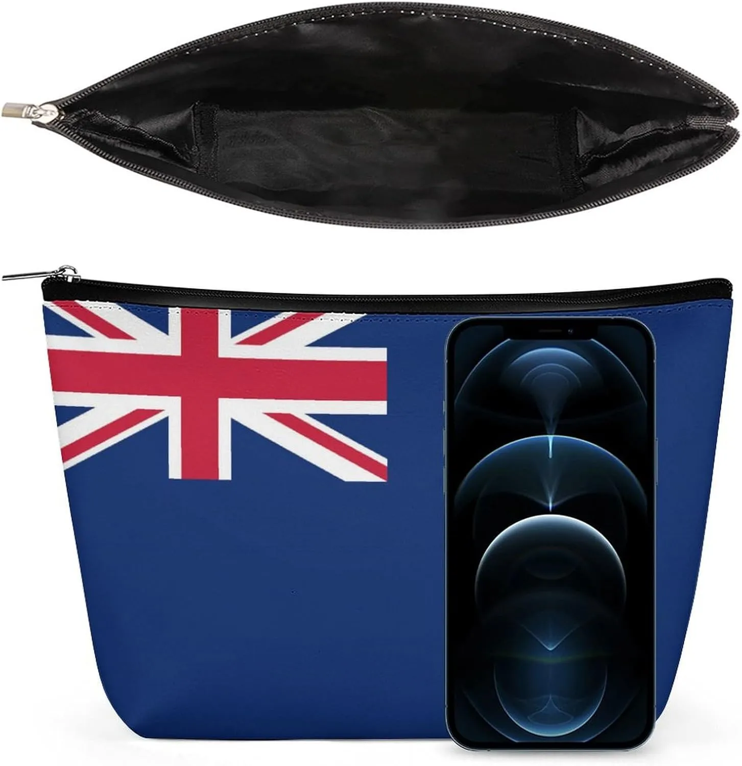 Anguilla Flag Portable Makeup Pouch for Purse Waterproof Cosmetic Bag Travel Organizer for Girls
