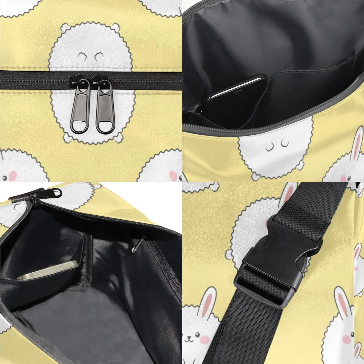 Animal Fat Rabbit Hare Small Gym Bag for Men Women Workout Sport Duffle Bag Waterproof Weekender Overnight Bag Lightweight Carry on Tote Bag Crossbody Shoulder Travel Bag for Swim Yoge Dance