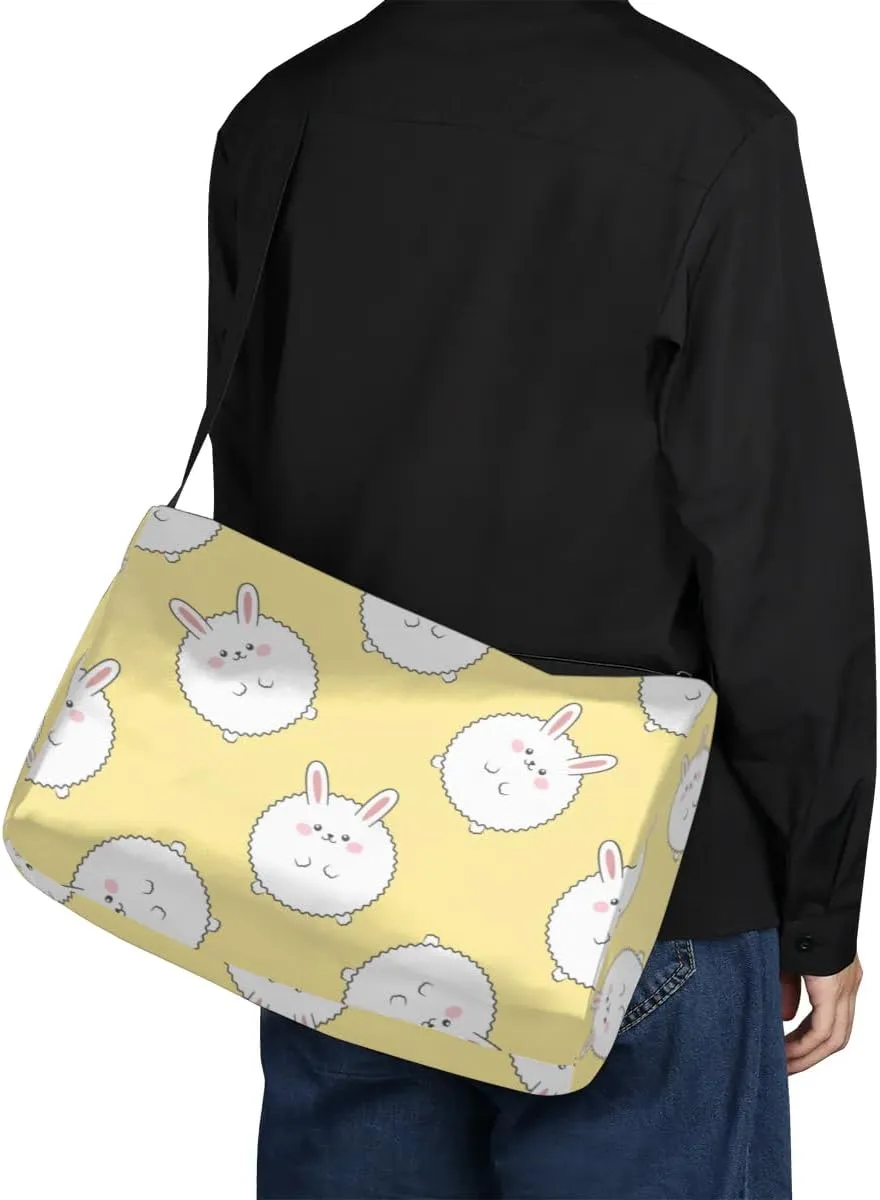 Animal Fat Rabbit Hare Small Gym Bag for Men Women Workout Sport Duffle Bag Waterproof Weekender Overnight Bag Lightweight Carry on Tote Bag Crossbody Shoulder Travel Bag for Swim Yoge Dance