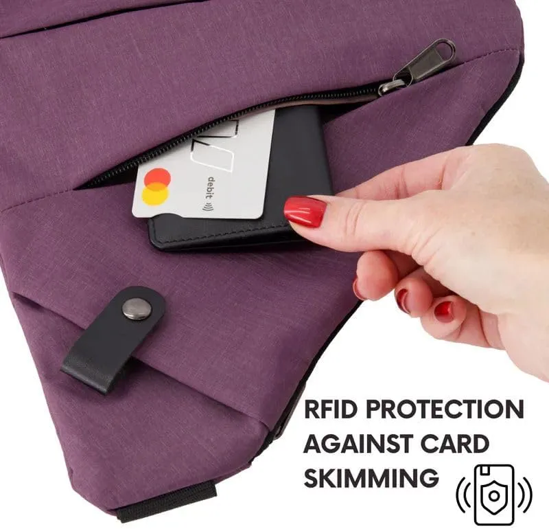 Anti Theft Crossbody Bag, Travel Sling Bag for Women and Men, Chest Shoulder Bag(Black,Right-Handed)