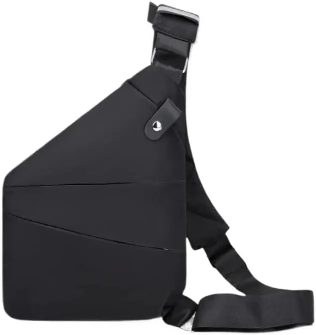 Anti Theft Crossbody Bag, Travel Sling Bag for Women and Men, Chest Shoulder Bag(Black,Right-Handed)