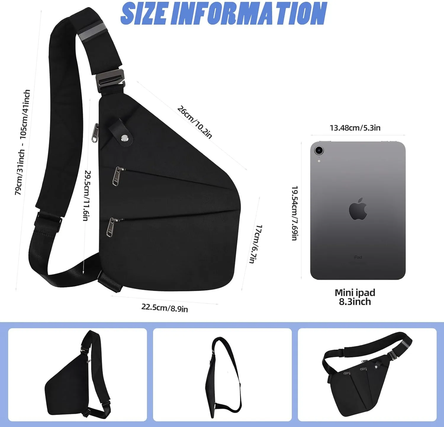 Anti Theft Crossbody Bag,Anti Theft Travel Bag for Women Men,Sling Crossbody Bag for Travel, Sport, Work