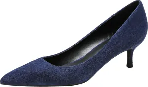 ANUFER Women's Velvet 5CM/8CM High Heels Elegant Pointed Toe Pumps Office Work Shoes