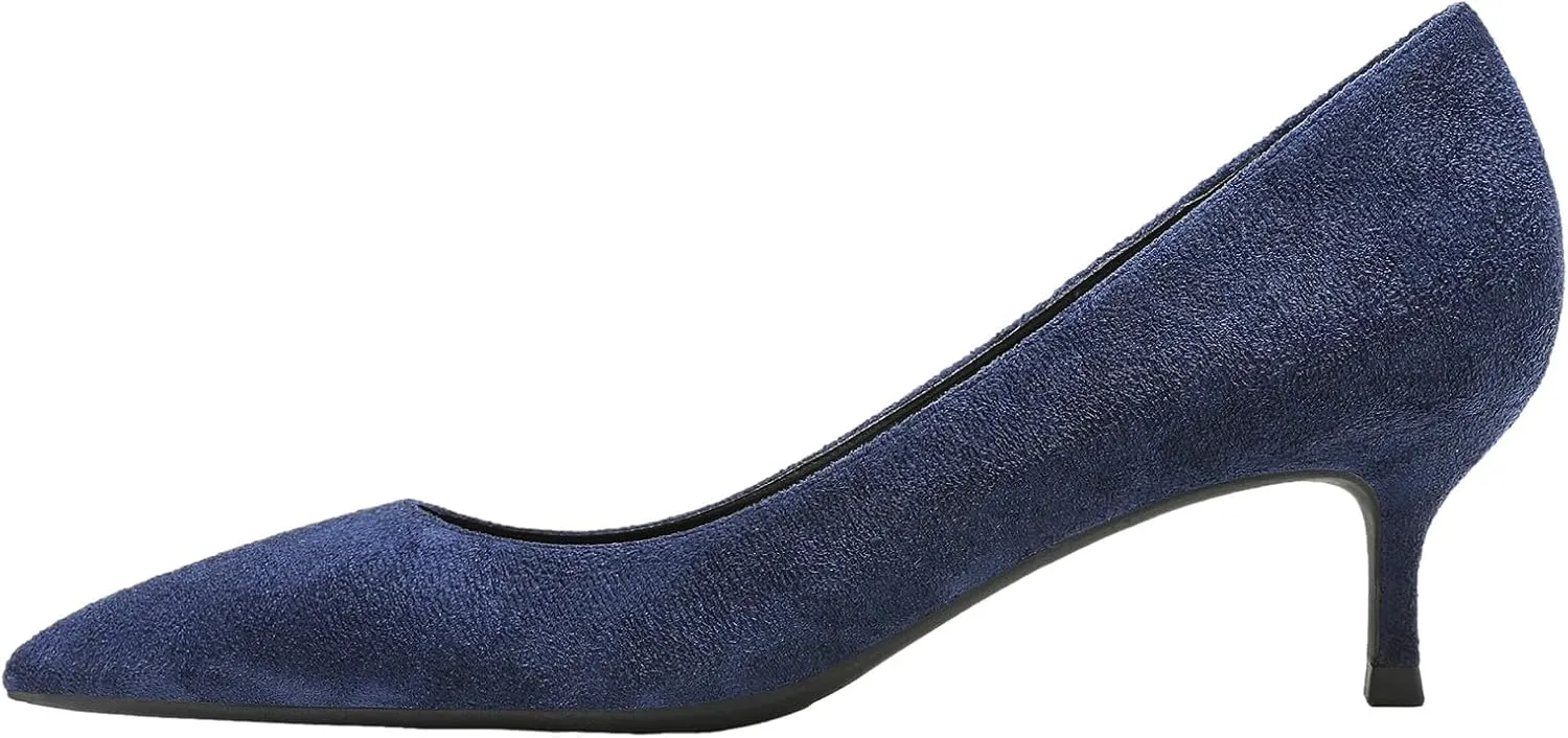 ANUFER Women's Velvet 5CM/8CM High Heels Elegant Pointed Toe Pumps Office Work Shoes