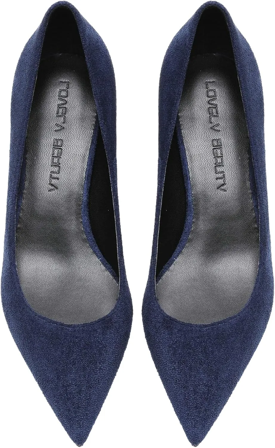 ANUFER Women's Velvet 5CM/8CM High Heels Elegant Pointed Toe Pumps Office Work Shoes