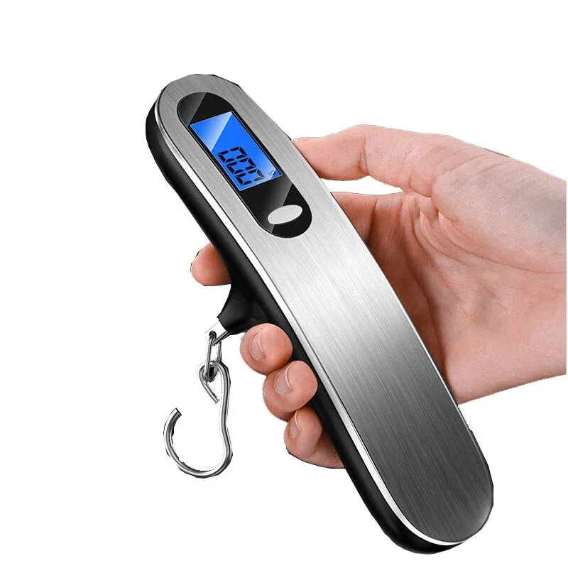 ANYGLEAM Silver Black Travel Luggage Weighing Scale With Hook 50Kg Accurate Measure Electronic Portable Digital Display