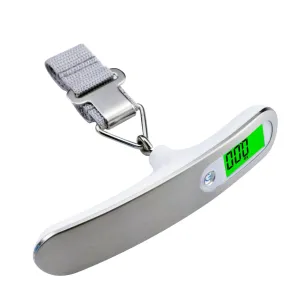 ANYGLEAM Silver Blue Button Travel Luggage Weighing Scale With Tape 50Kg Accurate Measure Electronic Portable Digital Display
