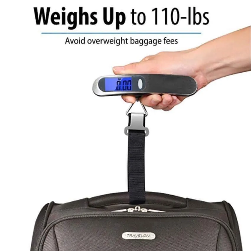 ANYGLEAM Silver Travel Luggage Digital Weighing Scale 50Kg Accurate Measure Electronic Portable Digital Display