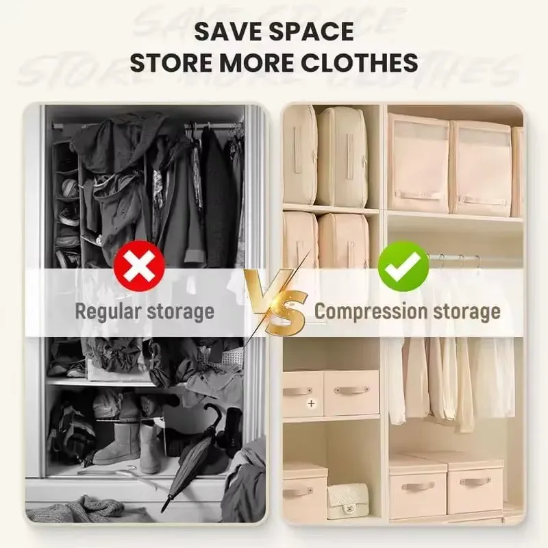 ANYHOUZ Storage Bag 1PC Large Self Compression Packing Cubes Ultra Space Saving Organizer