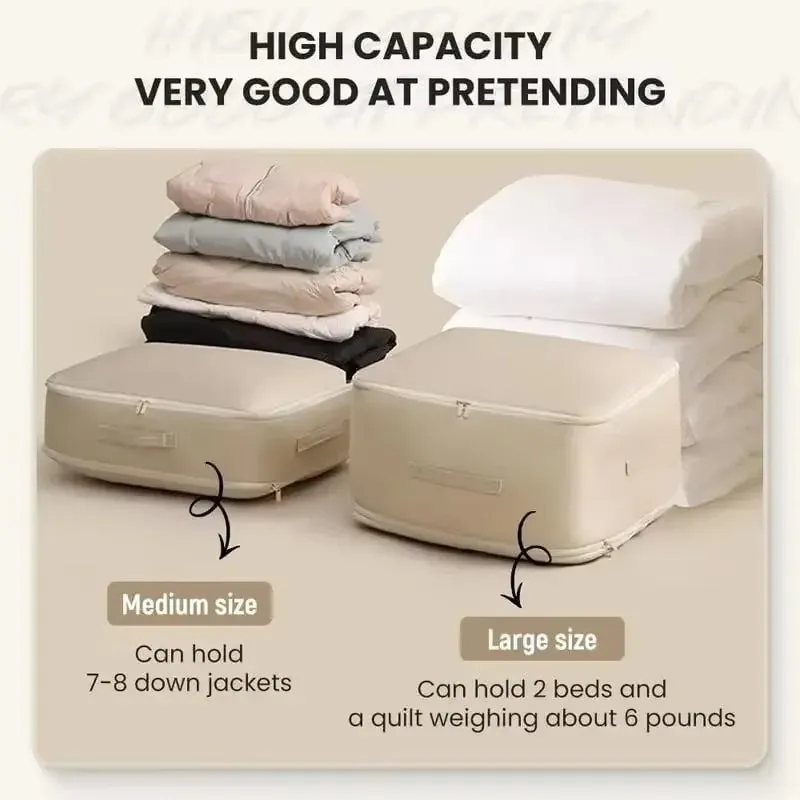 ANYHOUZ Storage Bag 1PC Large Self Compression Packing Cubes Ultra Space Saving Organizer