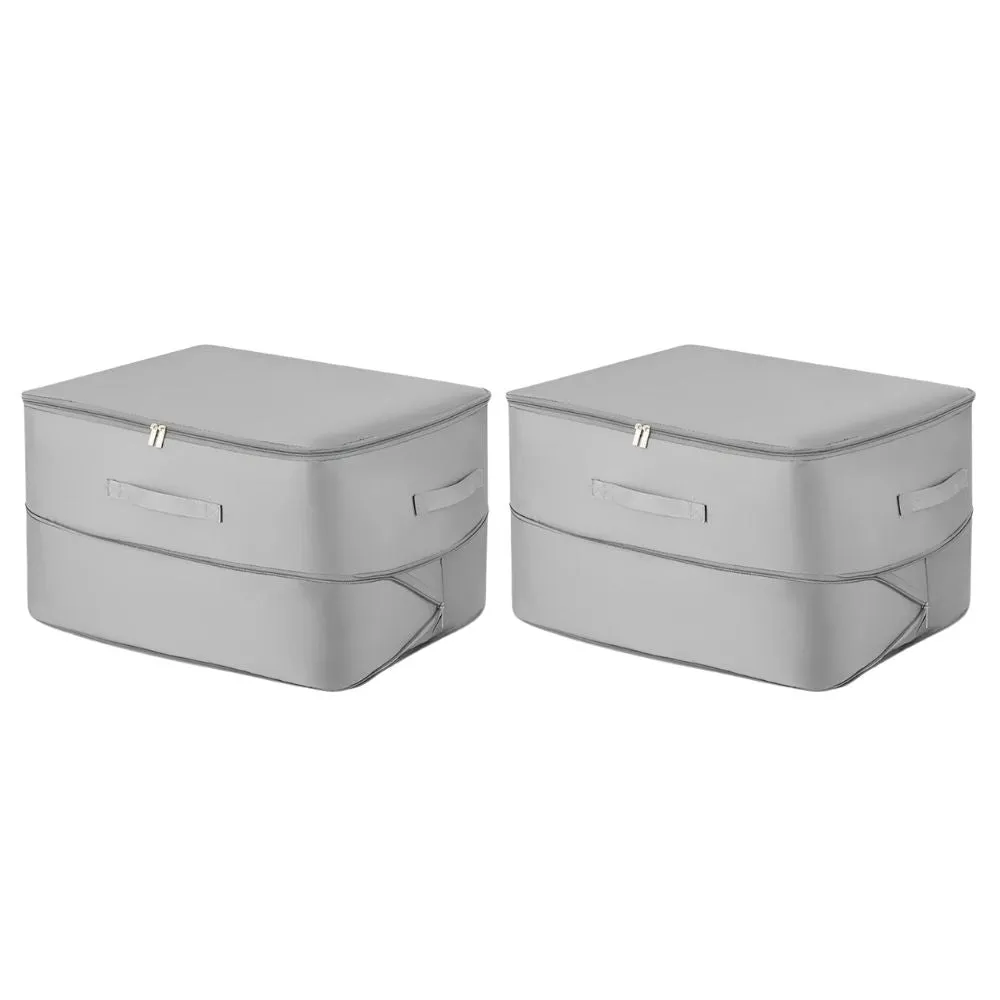 ANYHOUZ Storage Bag Set 2PCS Large Packing Cubes Ultra Space Saving Self Compression Quilt Organizer