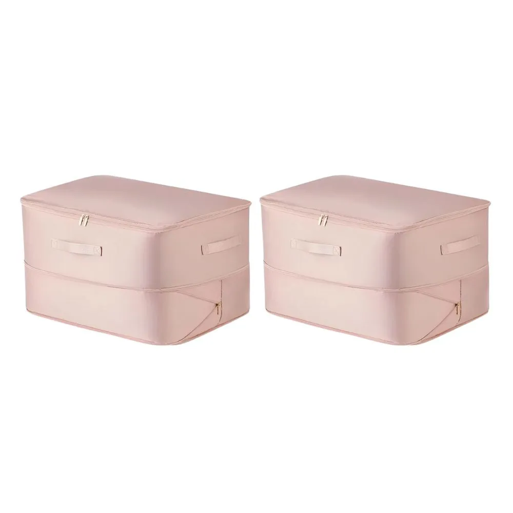 ANYHOUZ Storage Bag Set 2PCS Large Packing Cubes Ultra Space Saving Self Compression Quilt Organizer