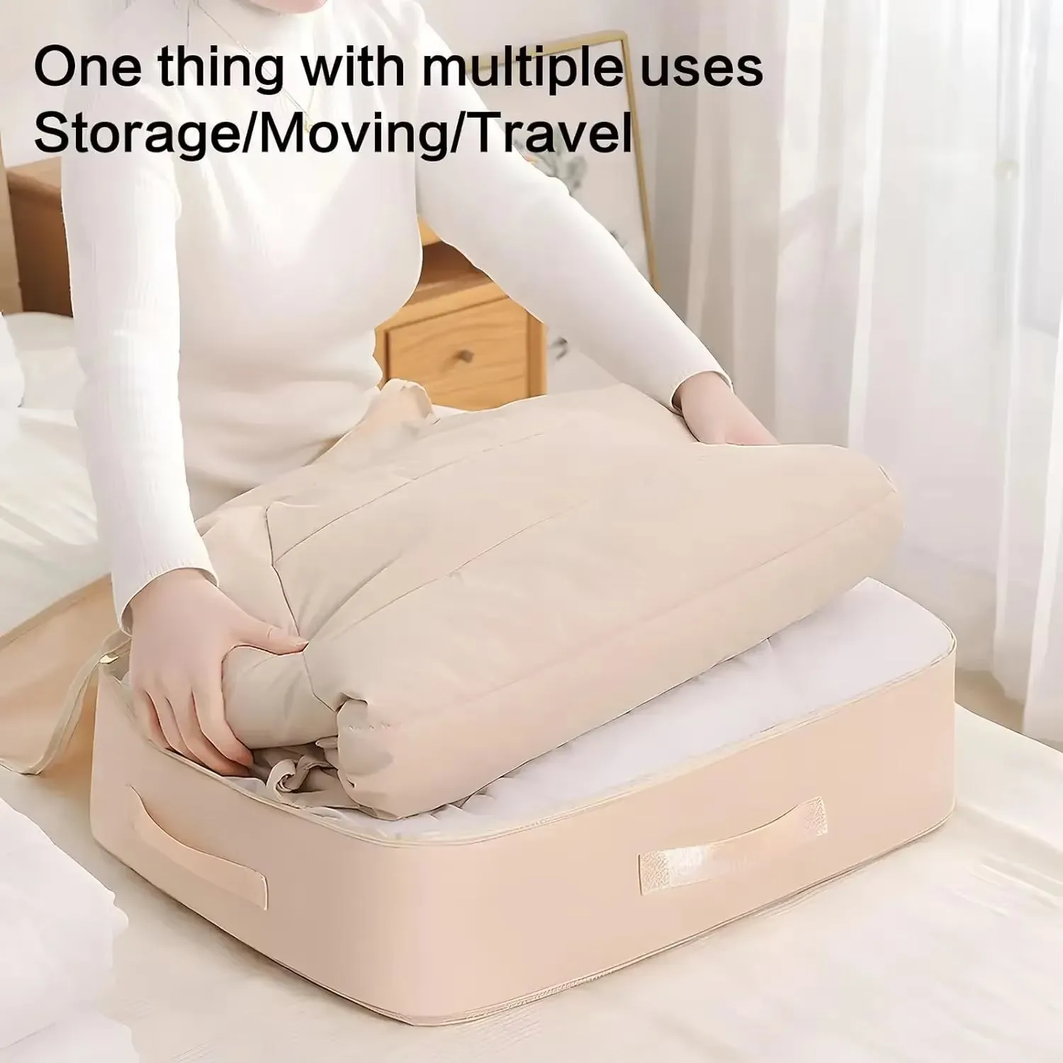 ANYHOUZ Storage Bag Set 2PCS XL Packing Cubes Ultra Space Saving Self Compression Quilt Organizer