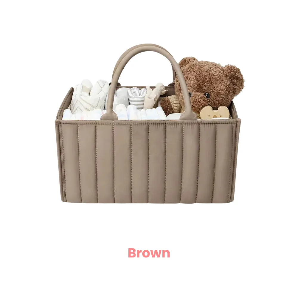 ANYMOM Mommy Diaper Bag Rectangular Line Pattern Basket Storage Stackers And Caddies Storage Organizer
