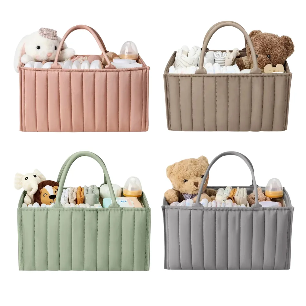 ANYMOM Mommy Diaper Bag Rectangular Line Pattern Basket Storage Stackers And Caddies Storage Organizer
