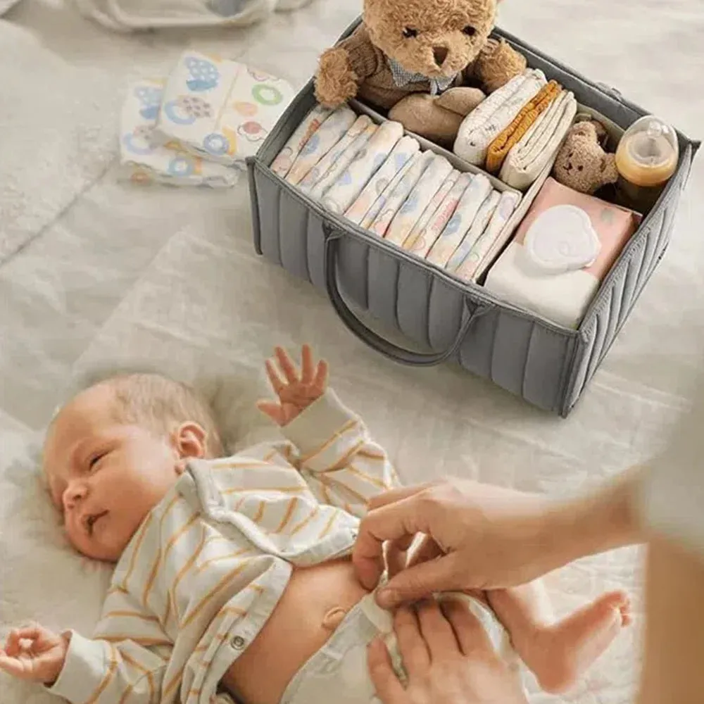 ANYMOM Mommy Diaper Bag Rectangular Line Pattern Basket Storage Stackers And Caddies Storage Organizer