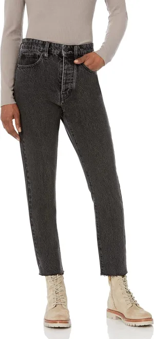 Armani Exchange x Women's Rinse Tapered 5 Pocket Denim Jeans with Raw Hem
