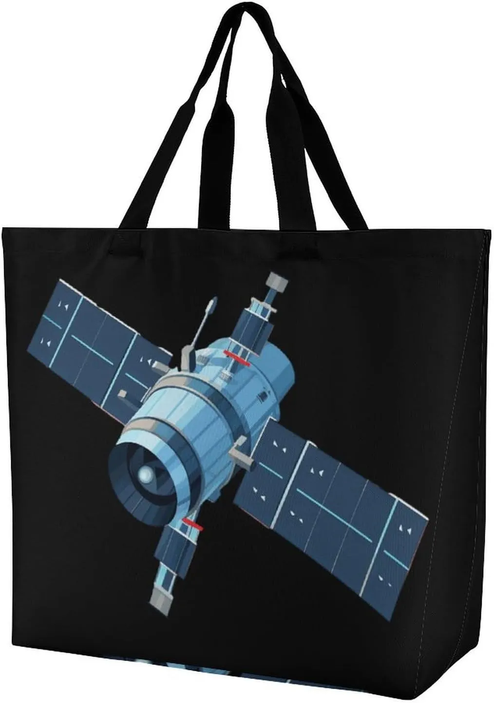 Artificial Satellite Shoulder Bag Large Capacity Shopping Bag Washable Grocery Bag Handbag for Women Men