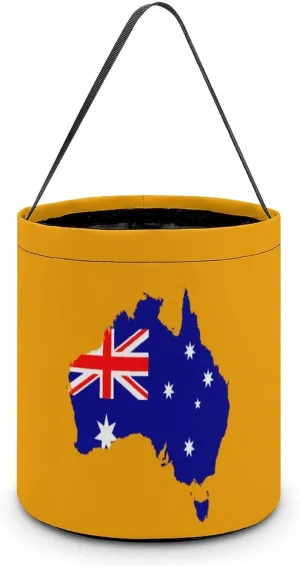 Australia Flag Map Halloween Easter Trick Or Treat Bags for Candy Funny Candy Bucket Tote Bag Reusable Gift Bags
