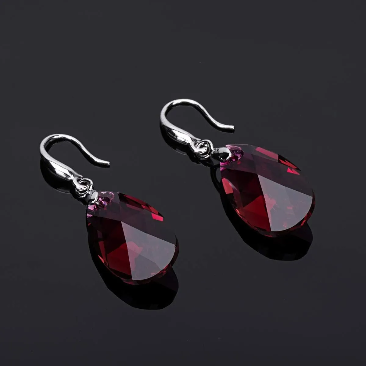 Austrian Crystal Teardrop Dangle Hook Earrings for Women 14K Gold Plated Hypoallergenic Jewelry