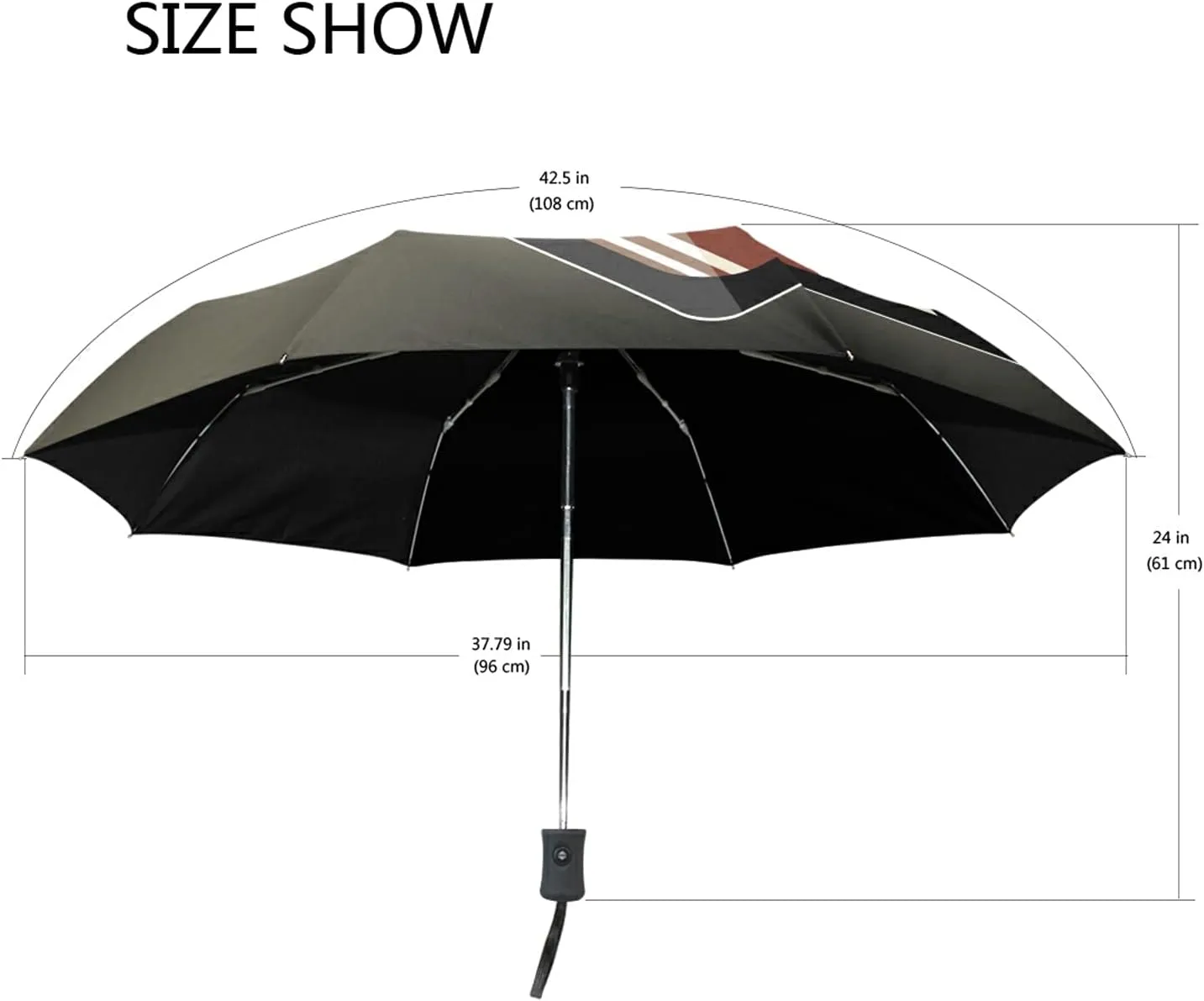Automatic Folding Umbrella, Portable Strong Travel Rain Umbrella, Auto Open/Close Lightweight Compact Sun Anti-UV Parasol