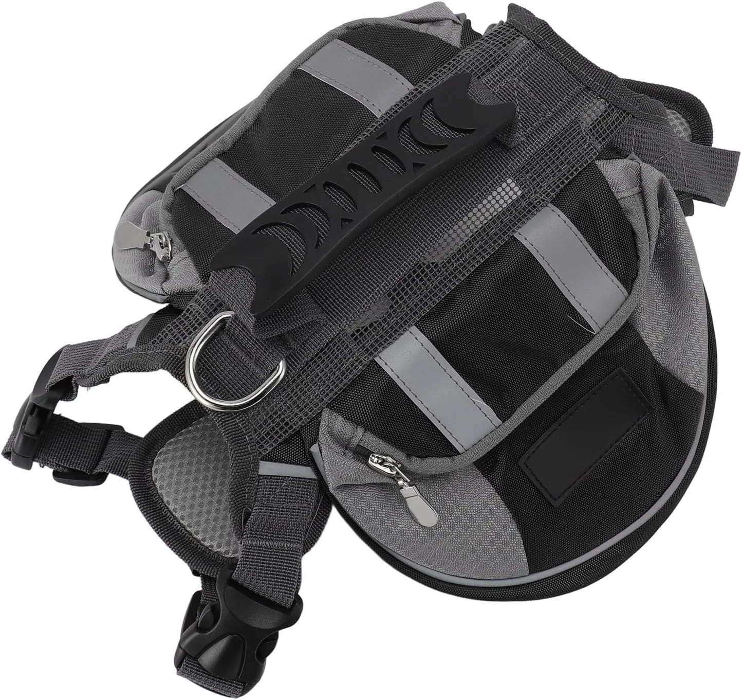 AYNEFY Dog Backpack Saddle Bag Adjustable Harness Saddlebag, Reflective Safety Side Pockets Vest, Dog Pack for Hiking, Camping, Traveling Medium Large with (Black)