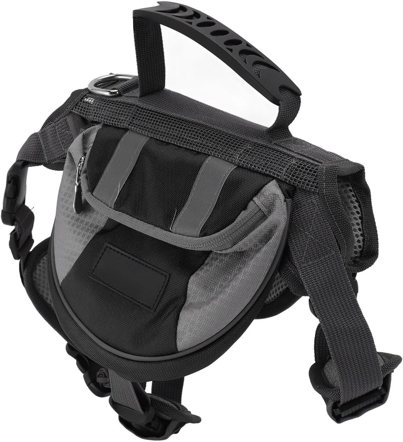 AYNEFY Dog Backpack Saddle Bag Adjustable Harness Saddlebag, Reflective Safety Side Pockets Vest, Dog Pack for Hiking, Camping, Traveling Medium Large with (Black)