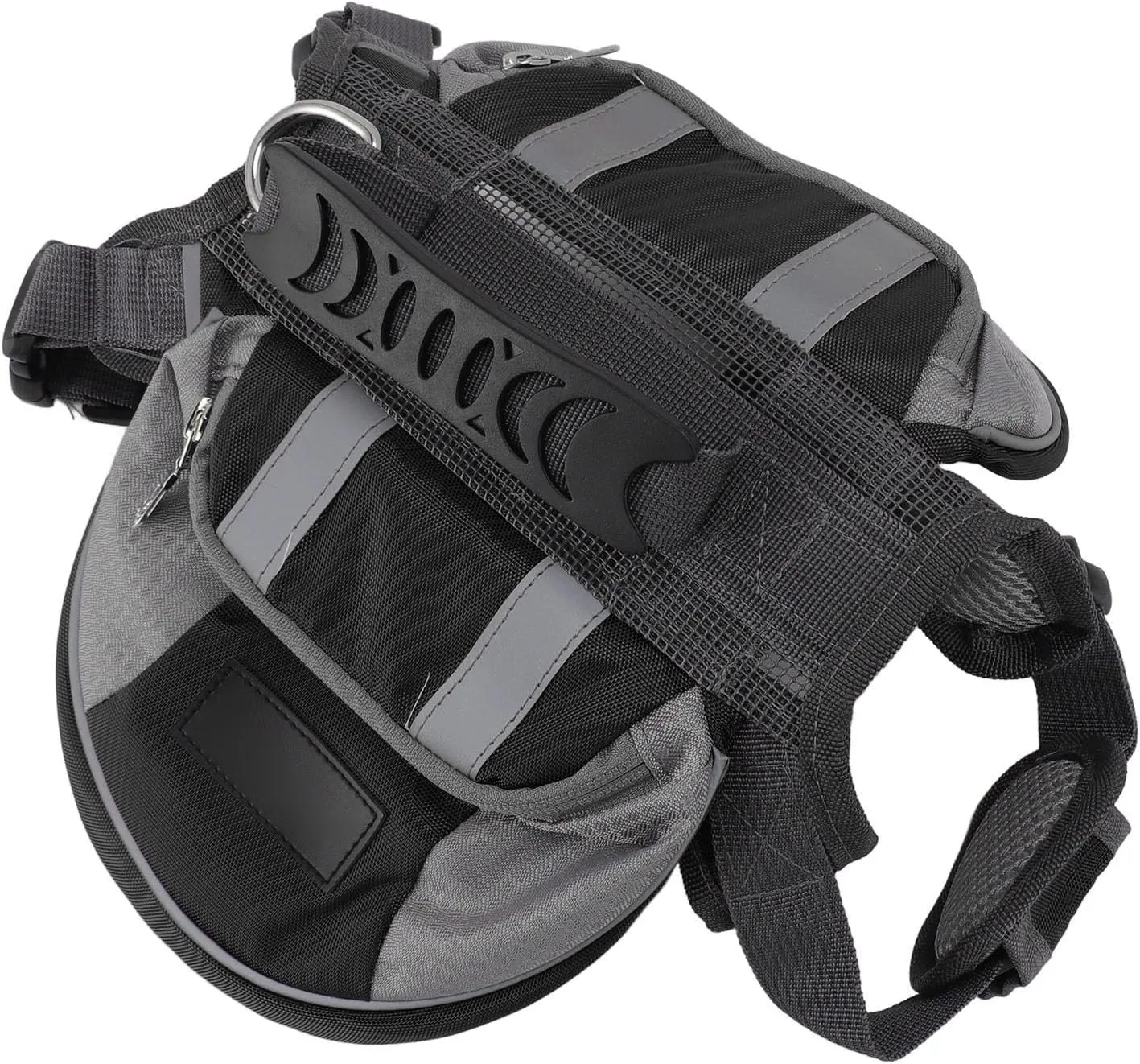 AYNEFY Dog Backpack Saddle Bag Adjustable Harness Saddlebag, Reflective Safety Side Pockets Vest, Dog Pack for Hiking, Camping, Traveling Medium Large with (Black)