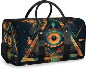 Azte Eyes Travel Duffle Bag for Women Men Gym Duffel Foldable Bag Waterproof Weekender Boho Abstract Duffle Tote