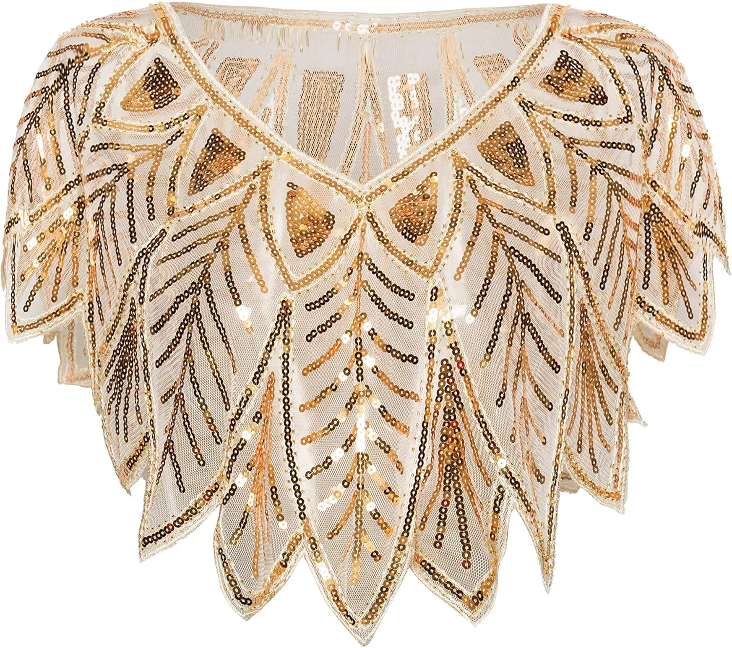 BABEYOND 1920s Shawl Wraps Sequin Beaded Evening Cape Bridal Shawl