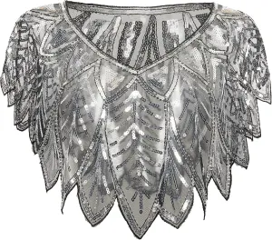 BABEYOND 1920s Shawl Wraps Sequin Beaded Evening Cape Bridal Shawl