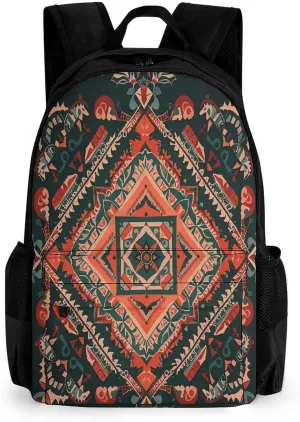 Backpack with Pocket Backpacks Bohemian Mystical Tribal Motifs Printed Travel Backpack Lightweight Outdoor Travel Gym Events Bag