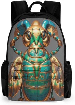 Backpack with Pocket Backpacks Egyptian Scarabs Printed Travel Backpack Lightweight Outdoor Travel Gym Events Bag