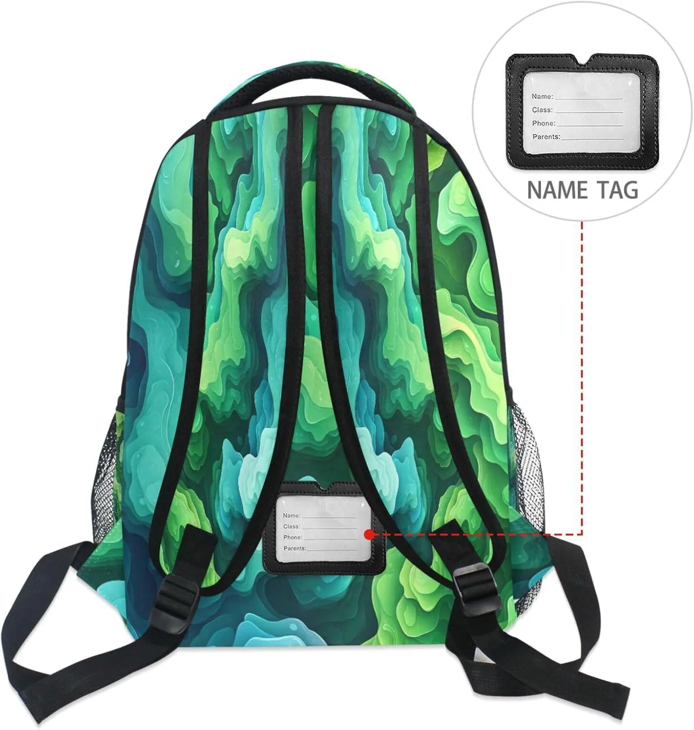 Backpacks for Teens Boys Girls Waterproof Stylish Travel Bags with Chest Strap for Travel Trip Spinach Landscape Style