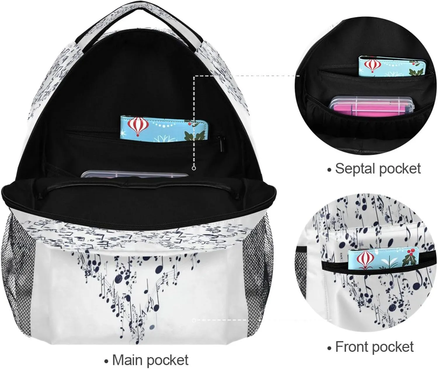 Backpacks for Women Men Waterproof Stylish Travel Bags with Chest Strap for Business Work College Travel Trip Electrocardiogram