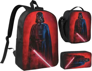 Backpacks Pen Bag Lunch Bag Set Darth Lightsaber Vader Casual Elementary Daypacks Lightweight Elementary Laptop Backpack Camping Travel Bookbag