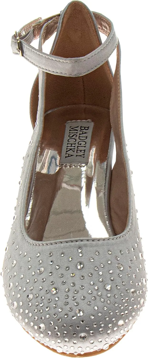 Badgley Mischka Heel Dress Pumps Closed Toe Rhinestone Shoes for Girl Kids (Silver/Gold/White/Black) (Little Kid - Big Kid)