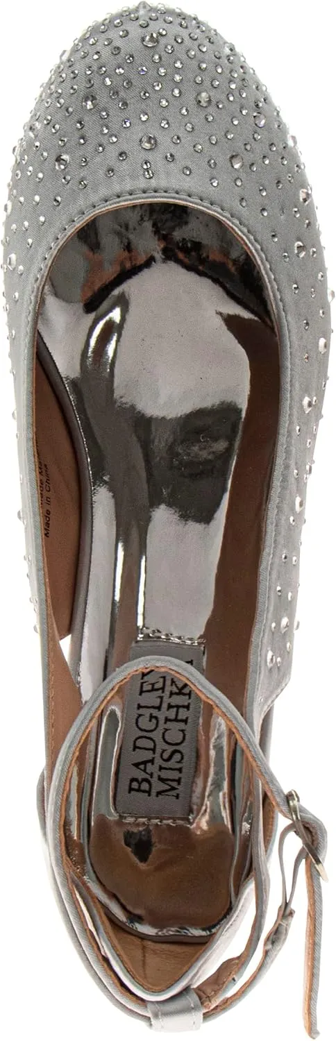 Badgley Mischka Heel Dress Pumps Closed Toe Rhinestone Shoes for Girl Kids (Silver/Gold/White/Black) (Little Kid - Big Kid)