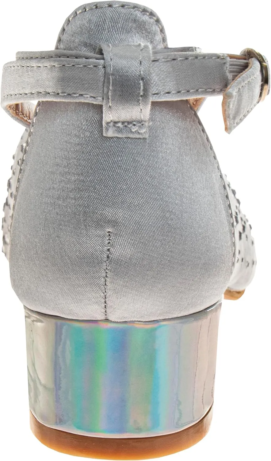 Badgley Mischka Heel Dress Pumps Closed Toe Rhinestone Shoes for Girl Kids (Silver/Gold/White/Black) (Little Kid - Big Kid)