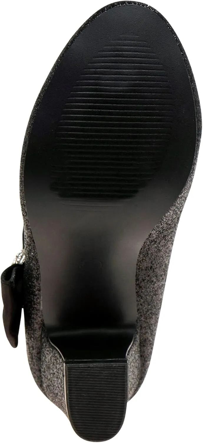 Badgley Mischka Heel Dress Pumps Closed Toe Rhinestone Shoes for Girl Kids (Silver/Gold/White/Black) (Little Kid - Big Kid)