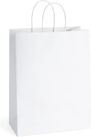 BagDream 10x5x13 25Pcs Gift Bags White Paper Shopping Bags with Handles Bulk, for Retail, Merchandise, Party Favor, Recyclable Paper Sacks